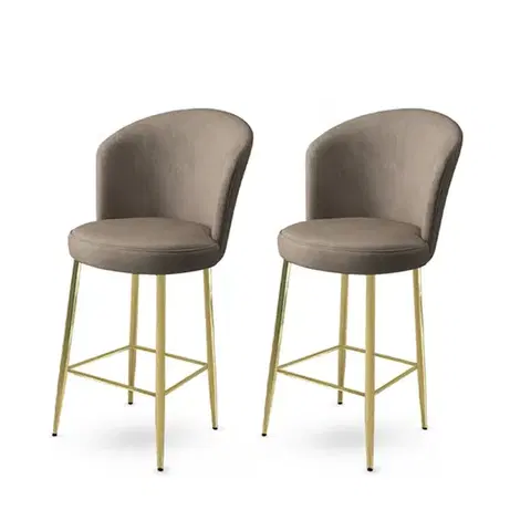 Bar Stool Set (2 Pieces) Alte - Cappuccino, Gold