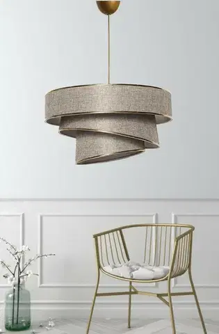 Závěsný lustr Couper - Beige, Gold
