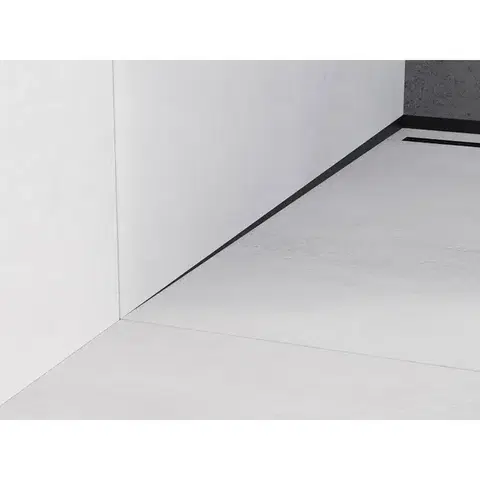 MEXEN Line-B spádová lišta nástěnná 120 cm levá, černá 187002120L