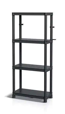 Prosperplast Plastový dílenský regál Stacker 58x131,5 cm černý