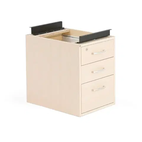 Zásuvkový kontejner pod stolovou desku, 520x400x540 mm, dýha bříza