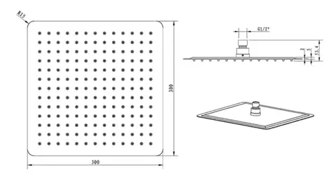 SAPHO SLIM hlavová sprcha, 300x300, nerez lesk MS563