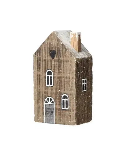 Dekorace Sněhový domeček 12cm tmavě hnědý