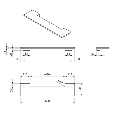 SAPHO VISO kulaté zrcadlo s LED osvětlením a policí ø 60cm, bílá mat VS060-02