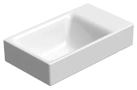 GSI NUBES keramické umývátko 40x23cm, bez otvoru, pravé/levé, bílá ExtraGlaze 9636011