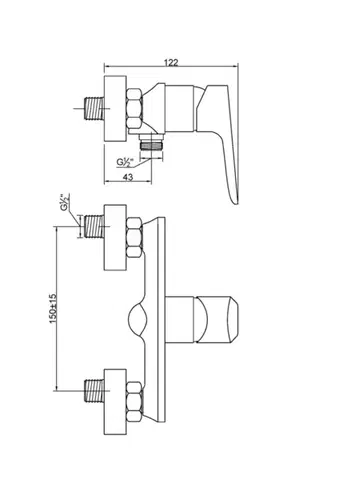 INVENA Sprchová baterie DOKOS černá /chrom BN-19-004-V