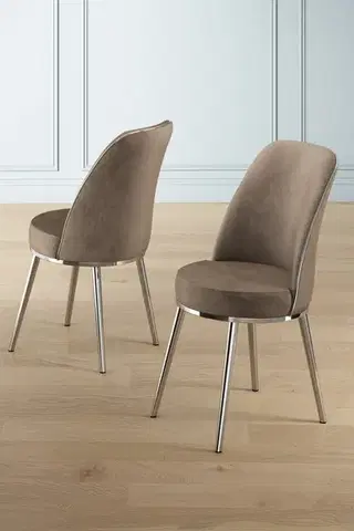 Sada židlí (2 kusy) Pefa - Cappuccino, Chrome