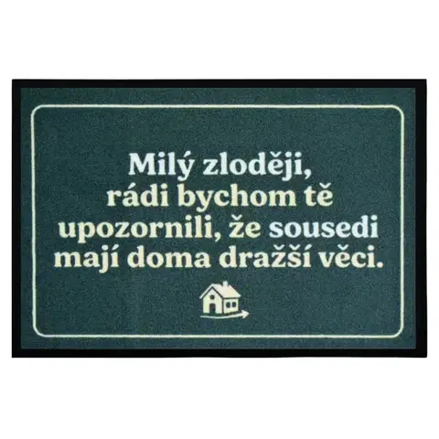 Mercury Flooring, Rohožka Milý zloději 40x60 cm - na ven i na doma, 40x60, zelená