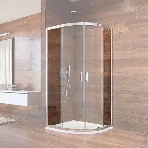 Mereo Pevný díl skleněný s profilem chrom a těsněním  pro CK608B..K, 90x90x190 cm, čirý CKND04K