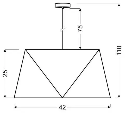 Stropní závěsná lampa 1X60W E27 růžová HEXAGEN