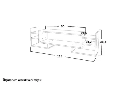 TV stěna / Sestava pod TV Sema - White, Walnut