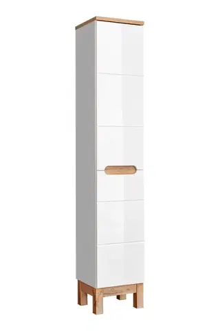COMAD Vysoká skříňka 2 dvířka BALI bílá 5907611647431