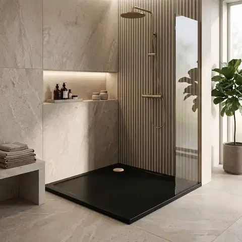 REA Sprchová vanička Savoy 80x80 černá REA-K4804