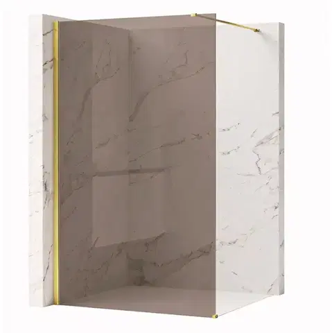 REA/S Sprchová zástěna Flexi Brown / Gold 140 KPL-K99688