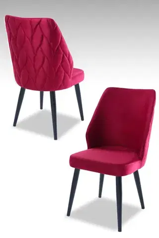 Sada židlí (4 kusy) Pufi - Tile Red, Black