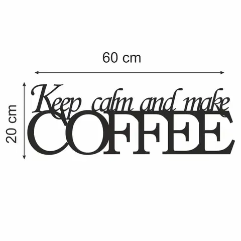 Nápis na zeď do kuchyně Coffee 20 x 60 cm Černá