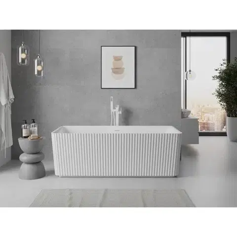 MEXEN/S Nila volně stojící vana reliéf 170 x 75, bílá, sifon a přepad bílá 52841708000-20