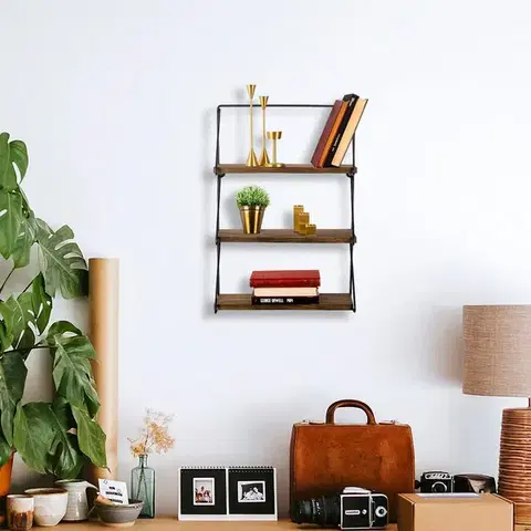 Polička Viola Black and Walnut