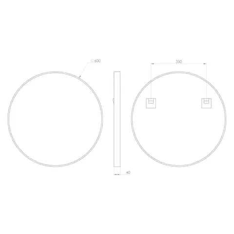 SAPHO NOTION kulaté zrcadlo v rámu ø 60cm, zlato mat NT600G