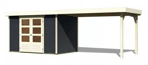 Dřevěný zahradní domek ASKOLA 4 s přístavkem 280 Lanitplast