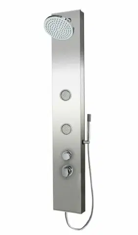 Sprchový panel SIKO na stěnu i do rohu s pákovou baterií nerez PRIMESHOWER PRIMESHOWER