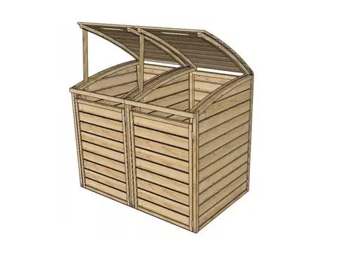 Dřevěný box na popelnice Dekorhome