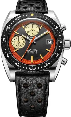 Nivada Grenchen Autochron Orange Automatic - Rubber Tropic