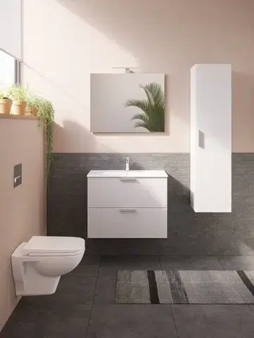 Koupelnová sestava s umyvadlem 80 cm včetně umyvadlové baterie, vtoku a sifonu VitrA Mia bílá KSETMIA80B KSETMIA80B