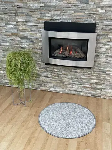 Vopi, Kusový koberec Alassio šedý kruh, 100x100 (průměr) kruh, šedá, chodba / předsíň