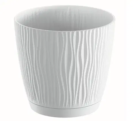 PROSPERPLAST - Květináč SANDY P 14,9cm bílý