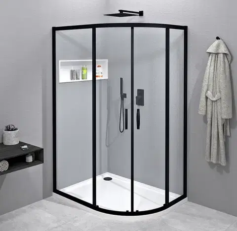 GELCO SIGMA SIMPLY BLACK Čtvrtkruhový sprchový kout 1200x900 čiré sklo, GS1290B GS1290B