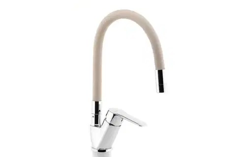 NOVASERVIS Dřezová baterie s béžovým flexi ramenem Metalia 54, chrom 54014F,0BE