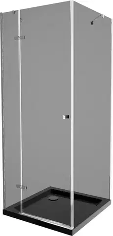 MEXEN/S Roma sprchový kout 80x80, grafit, chrom + černá vanička se sifonem 854-080-080-01-40-4070