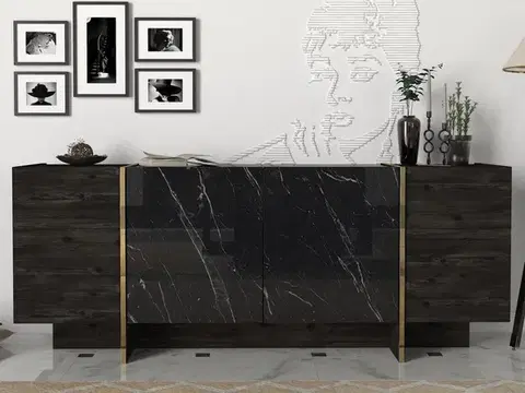 Konzolový stolek Veyron - Black, Gold