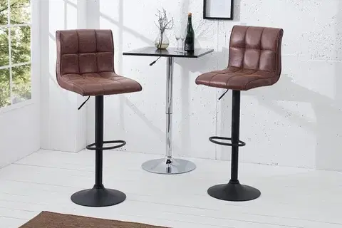 Estila Designová barová židle Modena 95-115cm vintage brown