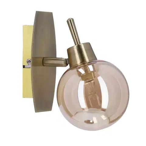 Nástěnná lampa Llampa patina 1x40W g9 jantarové stínidlo