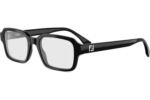 FENDI Squared Black Rectangular Eyeglasses - ONE SIZE (53)