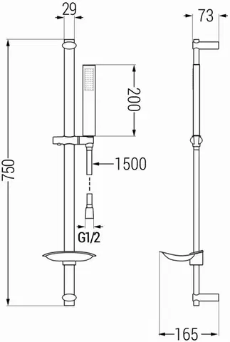MEXEN/S DB00 posuvný sprchový set, chrom 785004584-00