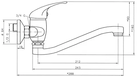 NOVASERVIS Dřezová baterie bez ramene 150 mm Titania Iris chrom 92070/1,0