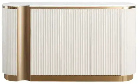 LivinHill Komoda Stilig ST917 158 cm ecru/zlatá/mramor