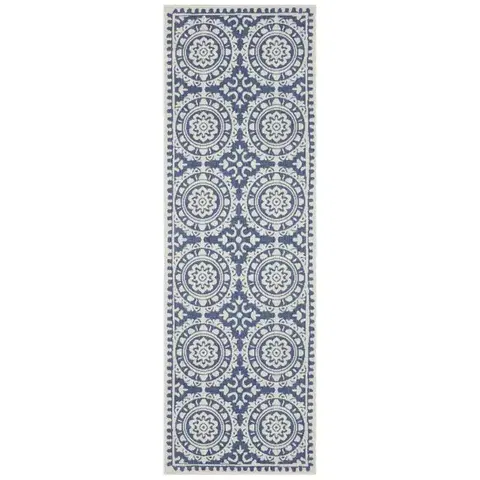 Hanse Home, Běhoun Twin Supreme 104130 Blue/Cream – na ven i na doma, 80x250, modrá, chodba / předsíň