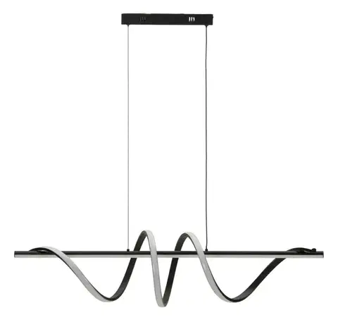 Estila Moderní LED lustr Escaria v černé barvě s designem spirály se třemi stupni teploty světla 150 cm
