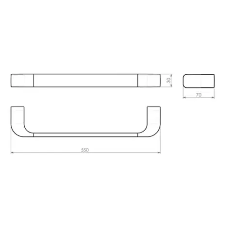 Gedy OUTLINE držák ručníků 550, černá mat 32215514