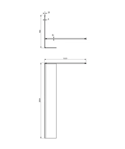 OMNIRES MARINA walk-in, 100 cm černá mat / transparent /BLMTR/ DNR10XBLTR