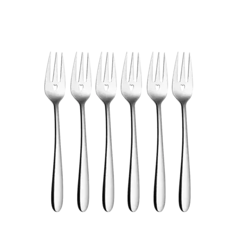 Vidlička na moučník se srdíčkem 6 ks sada – Love Cutlery - 116605