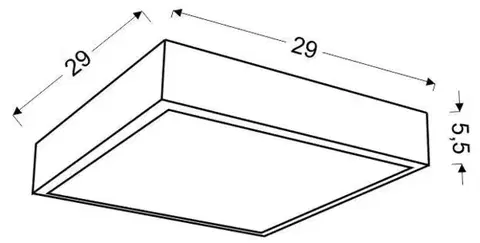 Stropní svítidlo bílé sklo čtvercové LED 16W 4000K 29x29cm Lux