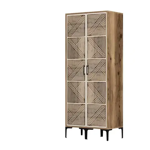 Šatní skříň Kumsal PP - Walnut, Cream