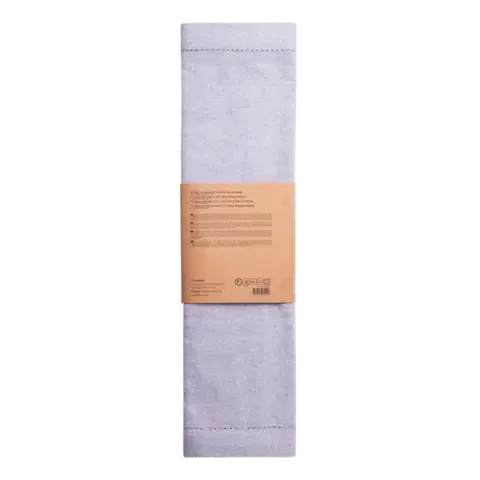 Světle šedý bavlněný běhoun na stůl 50 x 140 cm — Basic Ambiente - 596403
