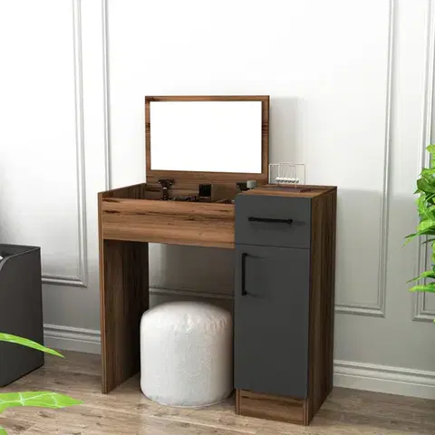 Toaletní stolek Inci - Light Walnut, Anthracite