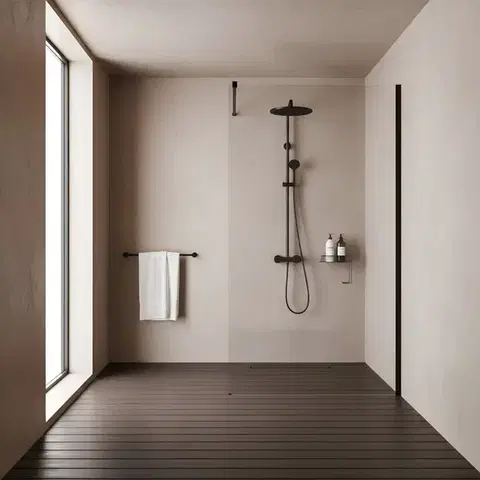 REA/S Sprchová zástěna Flexi Transparent / Black 90 KPL-K99166